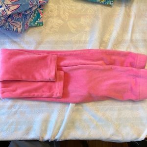 Lily Pulitzer girls 6-7 pink velour jogger pant